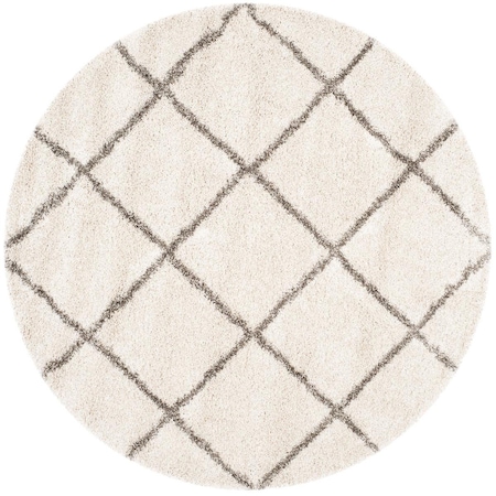 Safavieh 9 x 9 ft. Hudson Shag Power Loomed Round Area RugIvory & Grey SGH281A-9R
